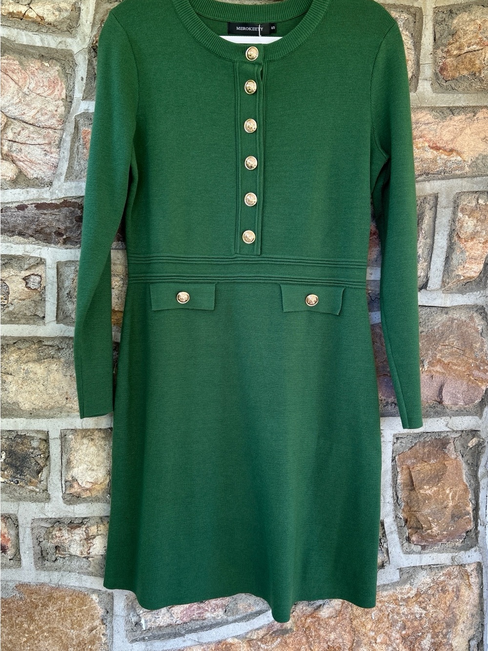 Green Long Sleeve Knit Dress size Small